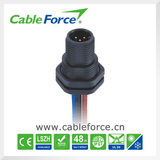 M12 5pin Panel Mount Connector Wtaerproof Connector with IP67 Rating and Plastic Screw