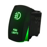 Green LED Light Laser Rocker Switch Backlit Fog Lights on-off 5 Pins 12V 20A Car