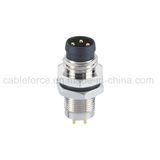 M8 3pin Male Panel Mount Connector for Industrial Automation with PCB Contacts