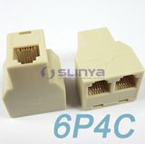 6p6c 6p4c Rj11 Telephone 1 Female to 2 Females Splitter Connector