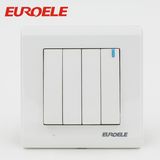 Nice Appearance PC White Color 4 Gang Wall Switch