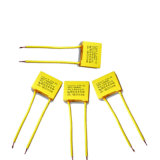 Small Yellow 275VAC X2 Metallized Polypropylene Film Capacitor Soft Wire