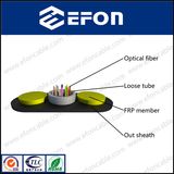 FTTH 12/24core Flat Fiber Optical Cable with FRP Strength Member