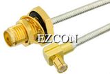 SMA Female Bulkhead to MCX Plug Right Angle Semi-Flexible Precision Cable