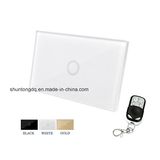 Us Standard Smart Remote Control Touch Switch 110V-240V AC Glass Panel Durable Dirt-Resistant 1 Gang 1 Way Wall Light Switches with 433 Remote Controller