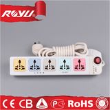 High Quality Colorful 3 Pin 5 Outlet Puniversal Power Strip