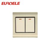 Aluminum Plate Brushed Champagne Gold 2 Gang Wall Switch