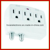 3 Outlets Surge Protected Current Tap with Coaxial Protection