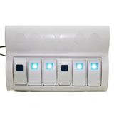 White 6 Gang Splashproof Waterproof Rocker Switch Panel for Boat/Marine/Caravan