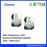 Cheap 125º C 100UF 16V SMD Aluminum Electrolytic Capacitor