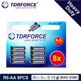 1.5V Heavy Duty Dry Battery with BSCI for Flashlight (R6-AA 8PCS0