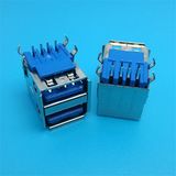 Blue Plastic PBT 2.0 Female Dual DIP USB Connector