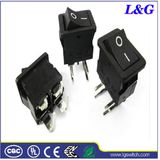 Dpst 12A Right Angle Terminals Push Micro Rocker Switch for UPS Power