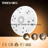 New Arrivals UFO Shape Universal Power Extension Socket with 6 Way Jack and 2 USB