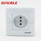 European Type PC White 1 Gang Socket Without Grounding