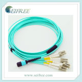 Multimode MPO-LC Fiber Optic Patch Cord Cable
