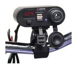 Motorcycle 3 in 1 Waterproof Cigarette Lighter/ Dual USB Charger/Voltage Meter