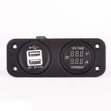 12V/24V Auto Car Dual USB Charger Port Cigarette Lighter Plug Adapter Splitter Socket +Voltmeter+Ammeter