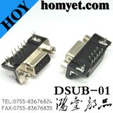 90 Degree Right Angle 9pin DIP Female D-SUB Connector