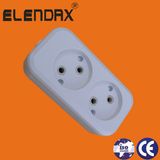 European Style 2 Way 2 Pin Power Extension Socket (E8002)