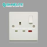 13A 1 Gang Switched Socket, Single Pole with Neon
