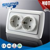 Grounding Schuko 2 Gang Electrical Socket