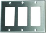 3-Gang Decora/GFCI Device Decora Wallplate, Stainless Steel
