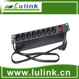 Customized French Type 8 Way Power Distribution Unit Rack Mount