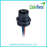 M12 3pin Female Connector Panel Front Mounting Waterproof Connector with Plastic Screw IP67 Rating