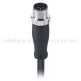 M12 3pin Male Straight Circular Connector Molded with Cable