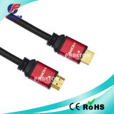 1080P Gold Metal HDMI Plug Cable with Net with Ferrite (pH6-1212)