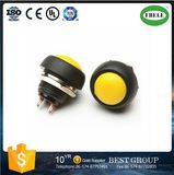 12VDC~250VAC Yellow Small off- (ON) 1A 12mm Round Push Button Switch (FBELE)