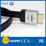 Flat HDMI 19 Pin Plug-Plug Cable for 4K & HDTV with Sliver Plug
