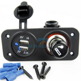 Port USB Female Car Cigarette Lighter Charger - Black (DC 12V)