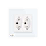 Livolo Swiss Two Gang RoHS Wall Power Schuko Socket (VL-C7-C2CH-11)
