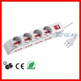 4 Sockets Italy Surge Proetector Power Board Electrical Power Strip Power Socket with Switch, LAN Surge Protection