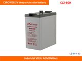Cspower 2V600ah Deep Cycle AGM Battery for Solar Power System, China Manufacturer