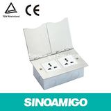 Four Modules Ground Receptacle Floor Socket Box