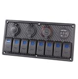8 Gang LED Circuit Rocker Switch Panel Breaker Waterproof Marine Boat Caravan