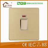 British Standard 20A 1gang Double Pole Switch with Neon