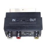 Scart Plug to 3RCA Jack and 1mini 4p Jack with Switch Adapter