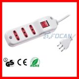 Italy 250V Extension Power Strip, 3 Outlet Power Strip with Switch