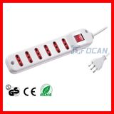 6 Gang Italian Power Strip Socket with Separated Switch