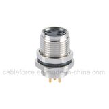 M8 4pin Female Panel Mount Connetor for Sensor with PCB Contacts