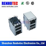 90 Degree Network Modular Jack RJ45 Connectors with Dual USB
