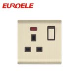 13A Single Socket 3 Pin Aluminum Plate Switched Socket