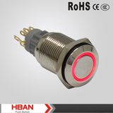 TUV, UL Hban 16mm 1no1nc Illuminated LED Light Switch