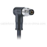 M8 Connector 5pin Male Right Angled Cable Connector for Sensor and Actuator with IP67 Rating