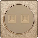 Pattern Design British Standard Two Gang Internet/Telephone Socket Flat