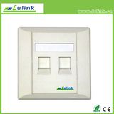 86 Type Dual Port RJ45 Face Plate with Shutter